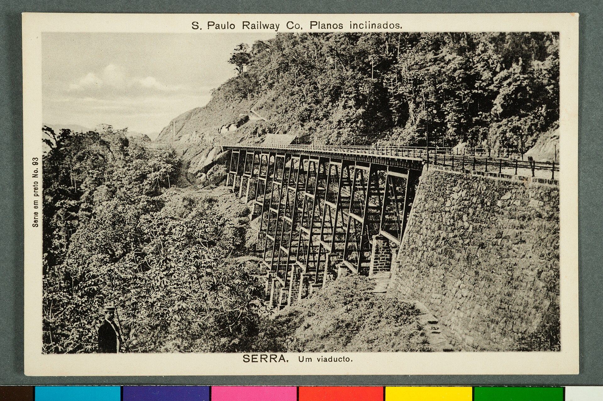 Imagem de referência de S. Paulo Railway Co. Planos Inclinados. Serra. Um Viaducto (2), descrito nos dados abertos como item da Coleção Cartões Postais, no Museu Paulista
