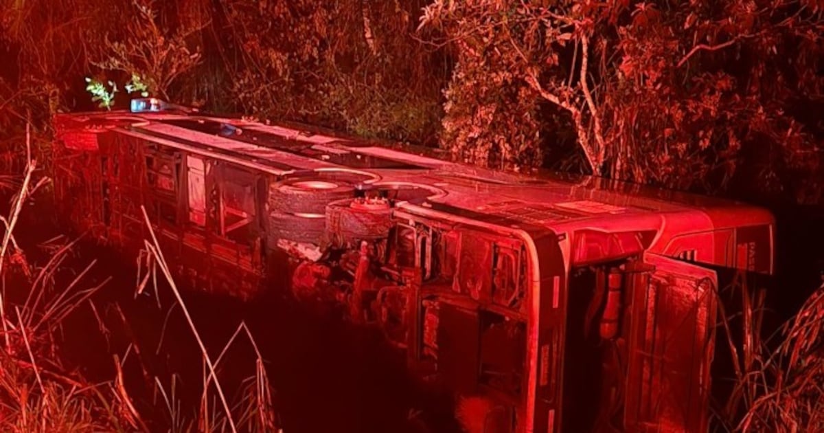 Ônibus tomba na BR-393 após motorista passar mal e deixa 13 feridos em Barra do Piraí (RJ)