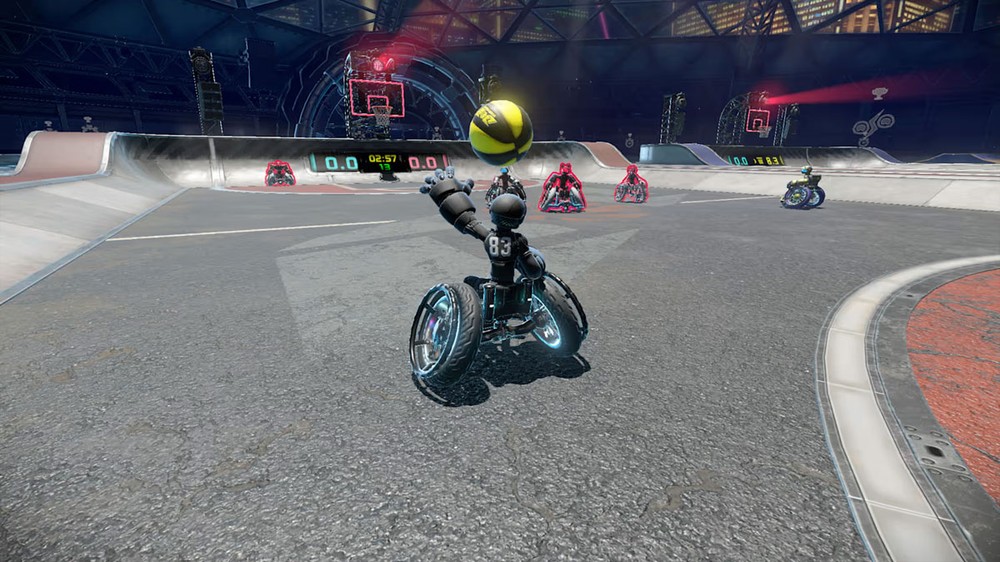 Drag x Drive é um jogo multiplayer para Nintendo Switch 2 que usa a função de mouse dos Joy-Cons 2 para mover veículos semelhantes a cadeiras de rodas — Foto: Drag x Drive