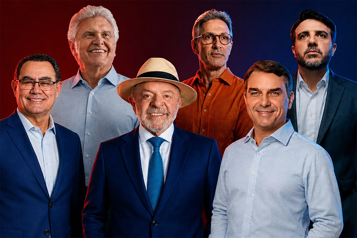Augusto Cury (Avante), Ronaldo Caiado (PSD), Lula (PT), Romeu Zema (Novo), Flávio Bolsonaro (PL), Renan Santos (Missão)