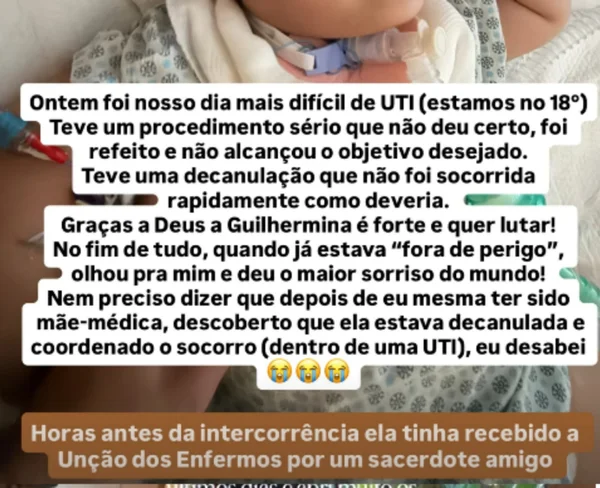 Letícia Cazarré relata complicações com filha internada na UTI: "Desabei"
