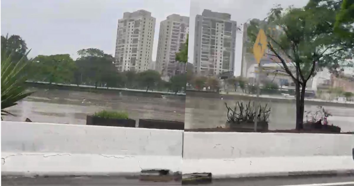Marginal Tietê é bloqueada por causa de alagamentos na Capital paulista; veja vídeo do rio subindo
