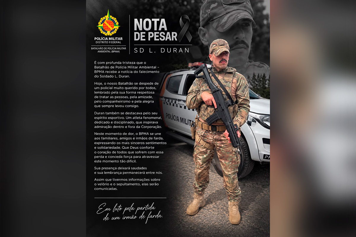 "Atleta fenomenal e dedicado", diz PMDF sobre soldado morto afogado no lago