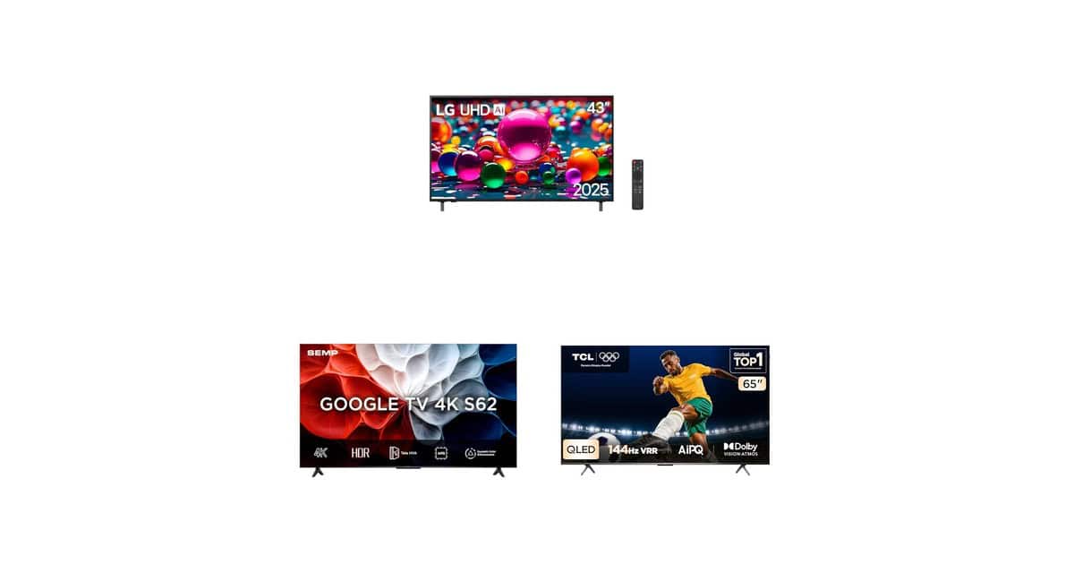 Quer renovar a sala? Confira uma seleção de Smart TVs 4K em promoção na Amazon