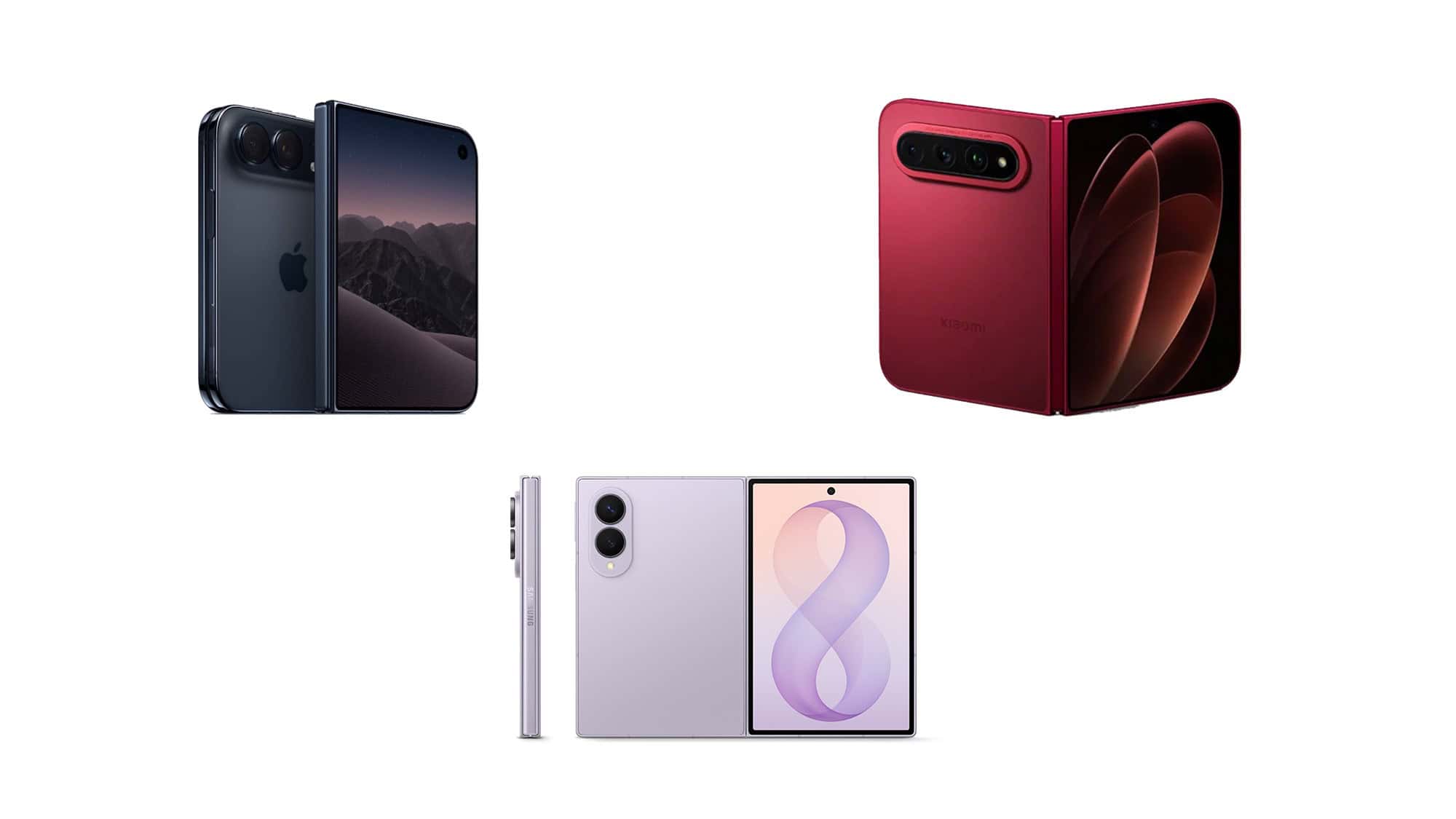 iPhone Duo, Samsung Galaxy Z Fold 8 e Xiaomi 18 Fold: as diferenças entre os dobráveis “passaporte”