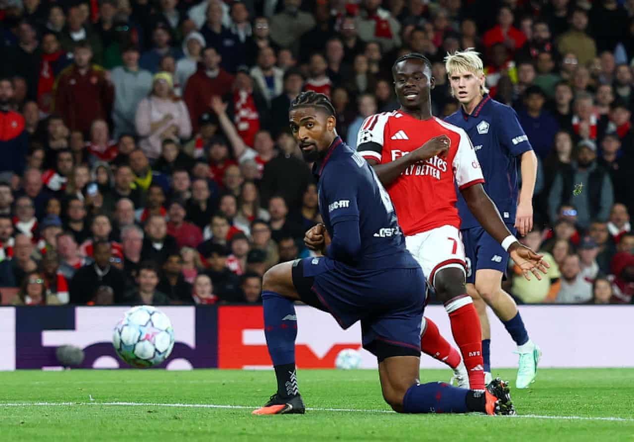 O toque de classe de Timber e o supersub Saka garantem a vitória do Arsenal contra o Lille