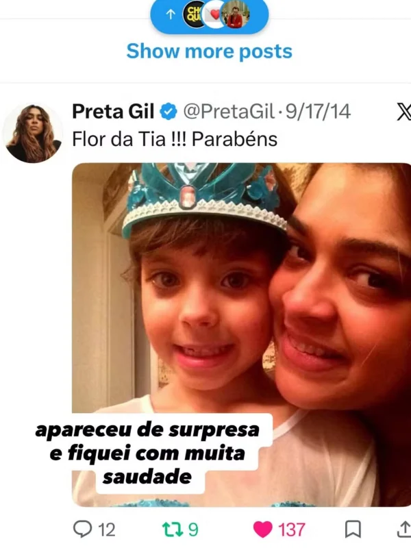 Flor Gil se emociona ao reencontrar foto antiga com Preta Gil