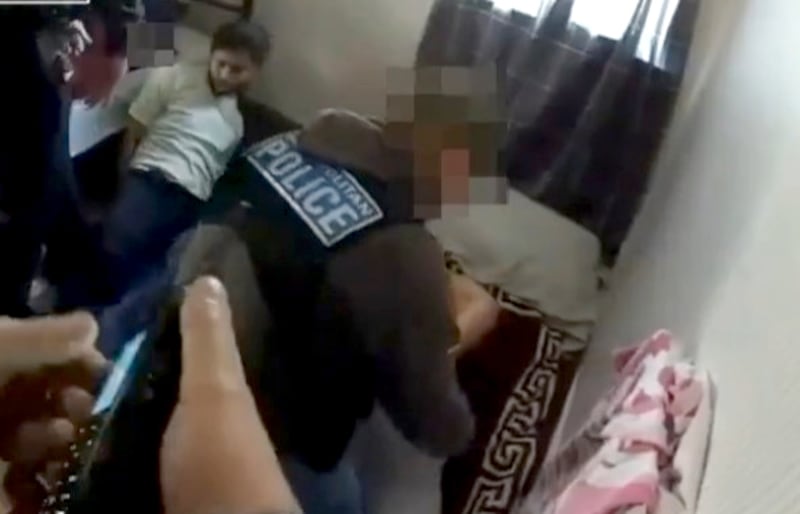 Police arrest a suspect in the Mayfair robbery investigation. Photo: Video screengrab Metropolitan Police