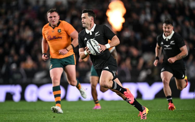 Will Jordan of New Zealand, New Zealand All Blacks v Australia Wallabies, Bledisloe Cup Rugby Test Match at Eden Park, Auckland, New Zealand on Saturday 10th October 2026. © Photo: Andrew Cornaga / Photosport